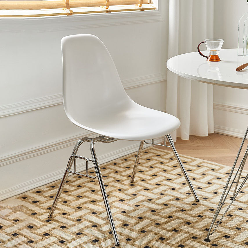 Sedie laterali senza braccio in stile industriale sedia da pranzo in plastica solida per casa