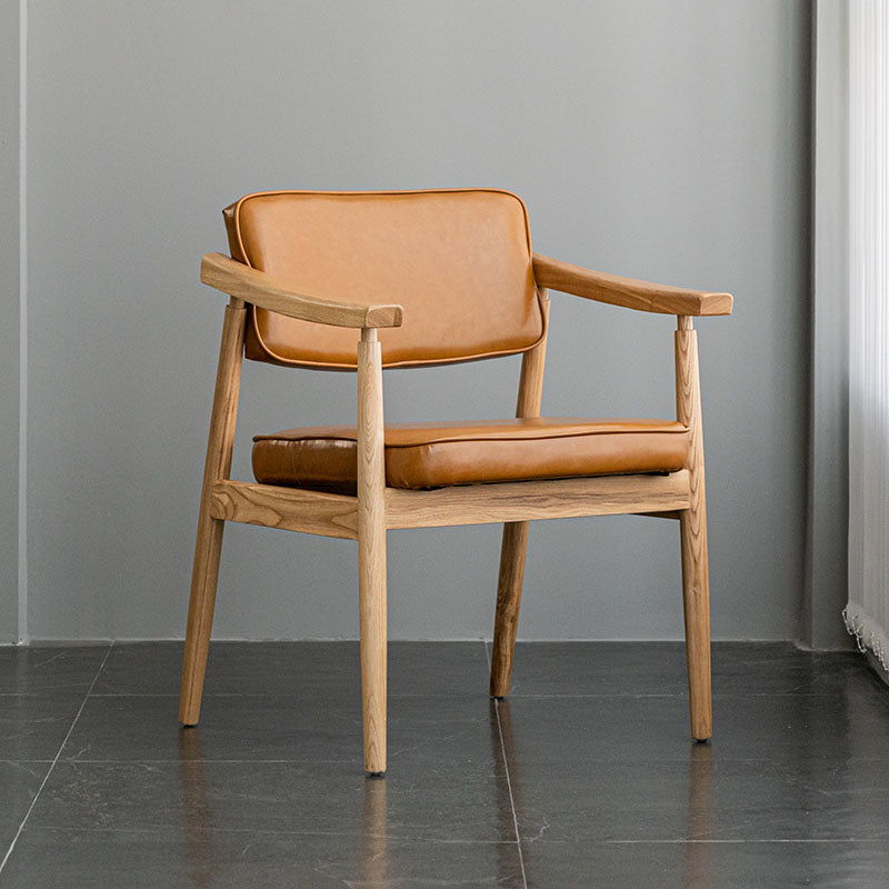 Chaises de salle à manger de style traditionnel, chaises d'appoint avec bras de cuisine et pieds en bois