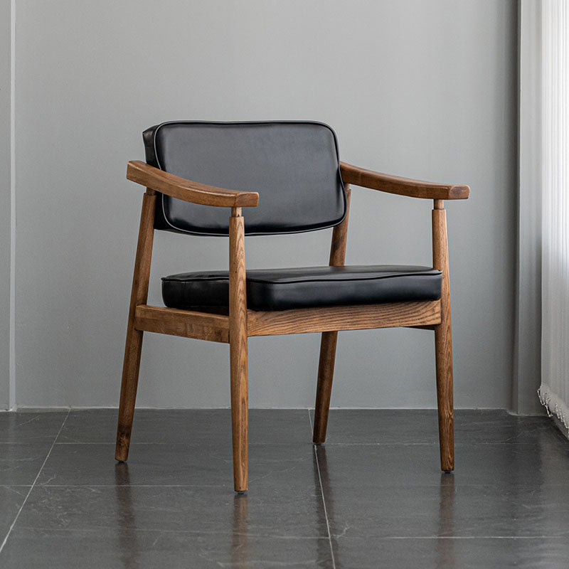 Chaises de salle à manger de style traditionnel, chaises d'appoint avec bras de cuisine et pieds en bois