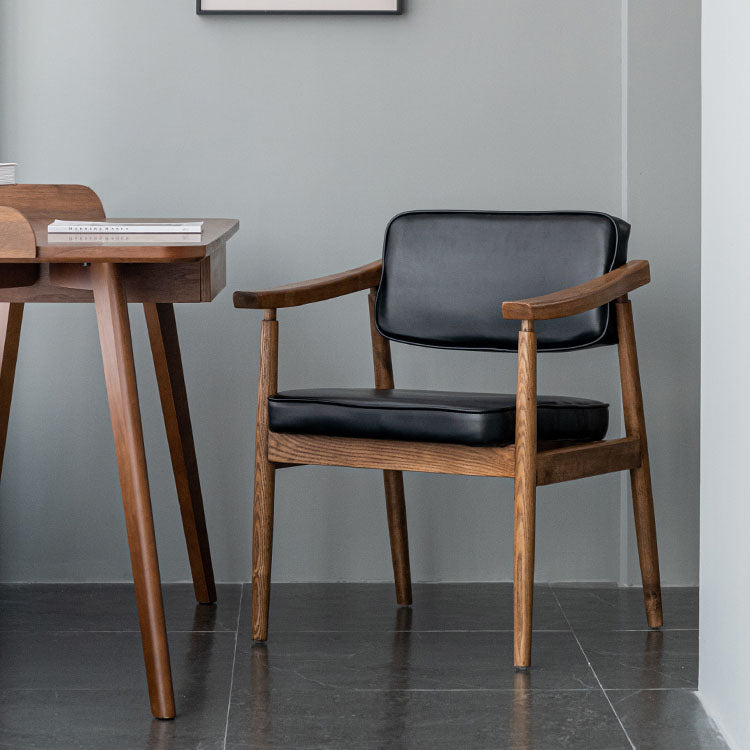 Chaises de salle à manger de style traditionnel, chaises d'appoint avec bras de cuisine et pieds en bois
