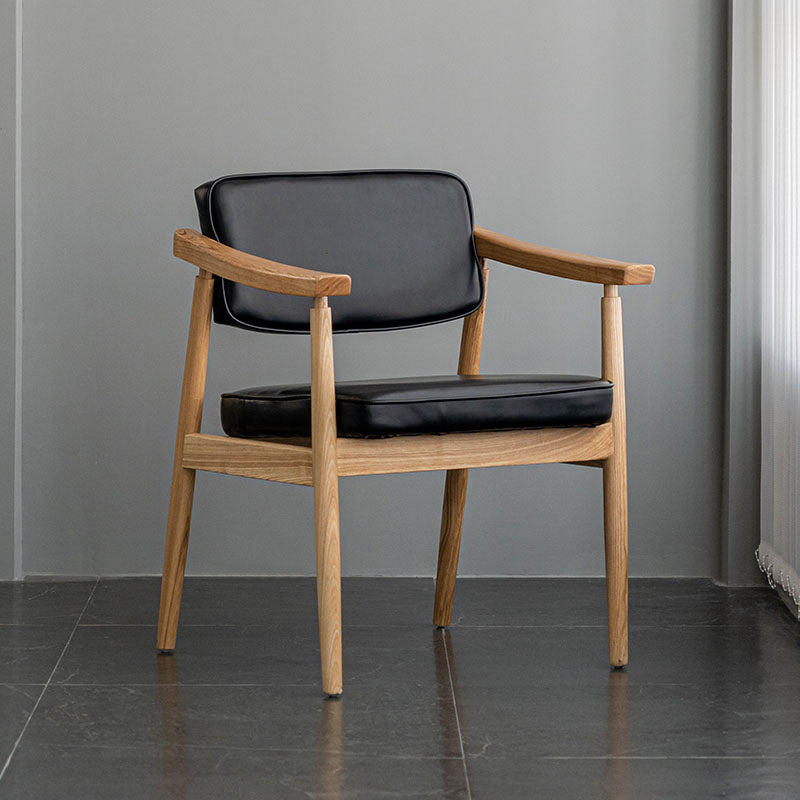 Chaises de salle à manger de style traditionnel, chaises d'appoint avec bras de cuisine et pieds en bois