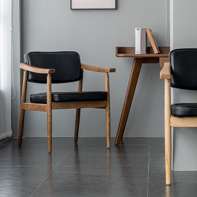 Chaises de salle à manger de style traditionnel, chaises d'appoint avec bras de cuisine et pieds en bois