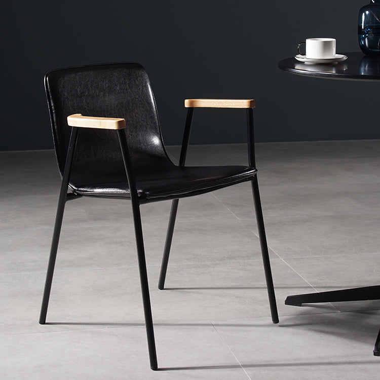 Chaises de salle à manger de style industriel, chaises d'appoint avec bras de cuisine et pieds en métal