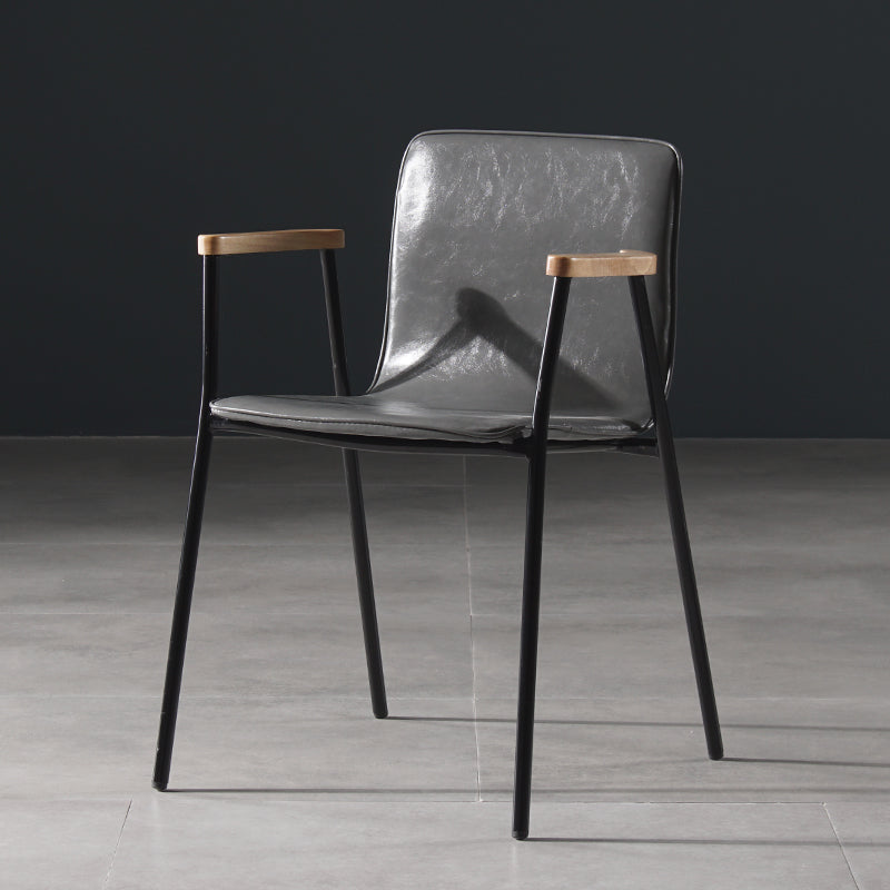 Chaises de salle à manger de style industriel, chaises d'appoint avec bras de cuisine et pieds en métal