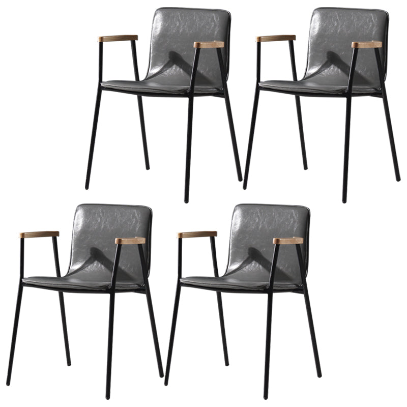 Chaises de salle à manger de style industriel, chaises d'appoint avec bras de cuisine et pieds en métal