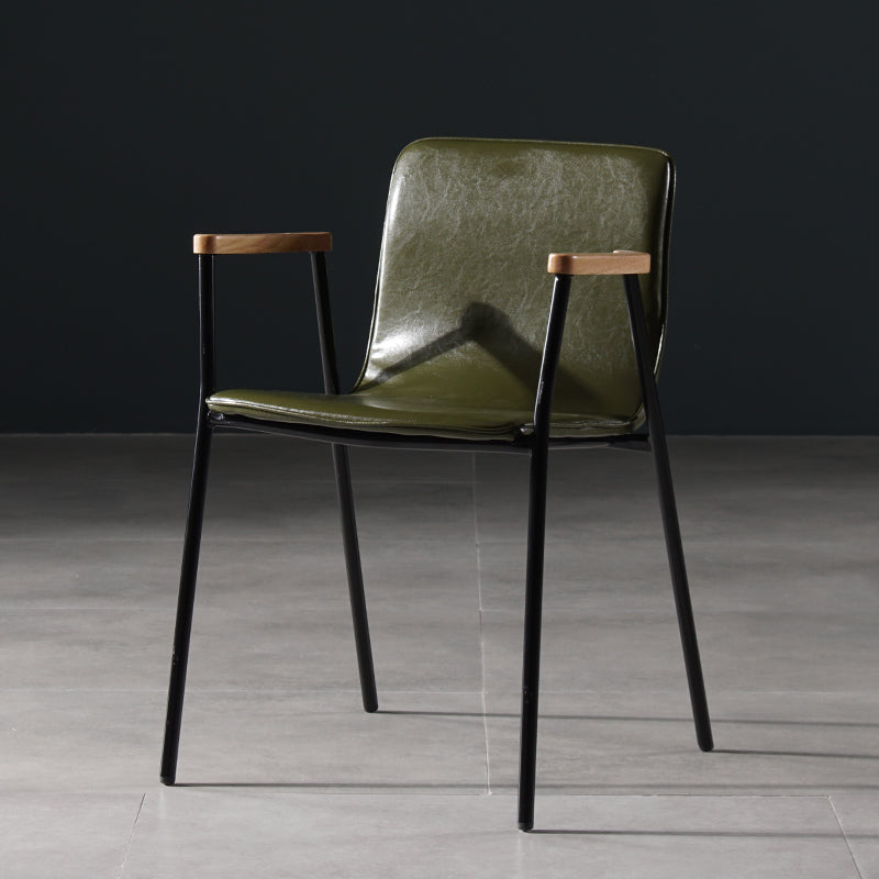 Chaises de salle à manger de style industriel, chaises d'appoint avec bras de cuisine et pieds en métal