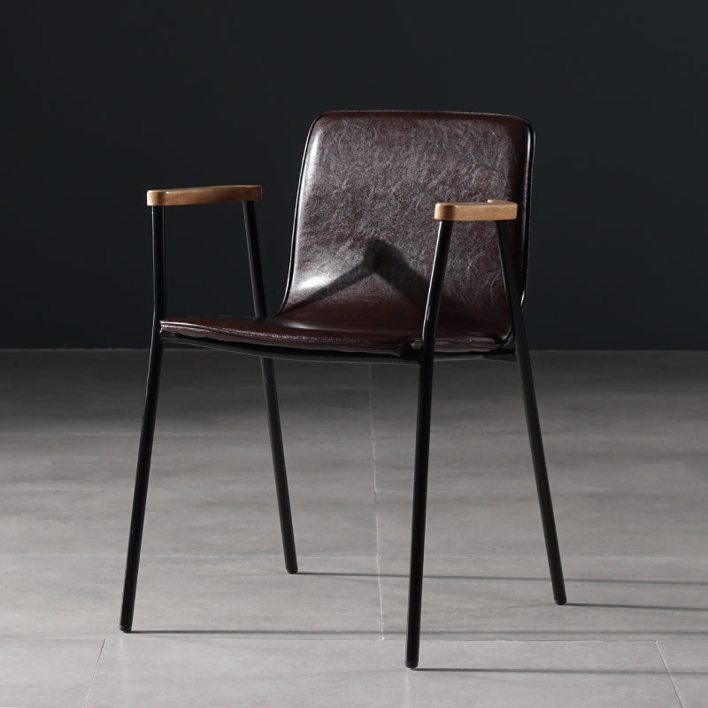 Chaises de salle à manger de style industriel, chaises d'appoint avec bras de cuisine et pieds en métal