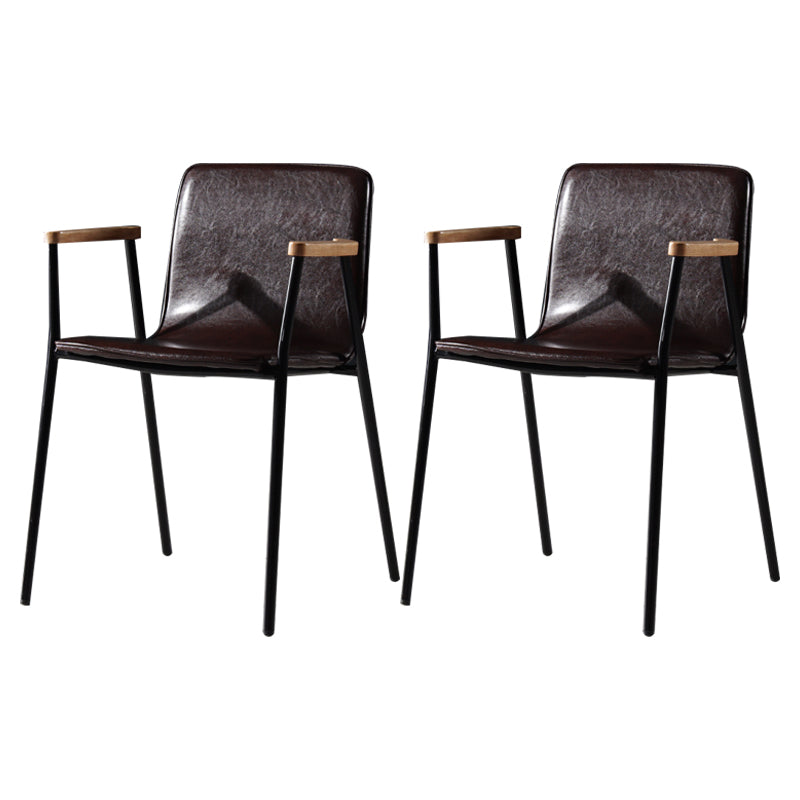 Chaises de salle à manger de style industriel, chaises d'appoint avec bras de cuisine et pieds en métal