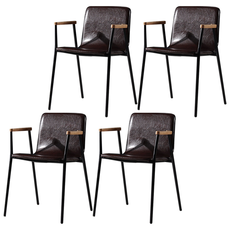 Chaises de salle à manger de style industriel, chaises d'appoint avec bras de cuisine et pieds en métal