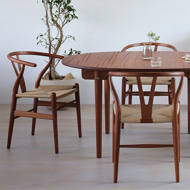 Contemporary Wood Dining Room Chair Wicker Single Dining Chair for Home Use