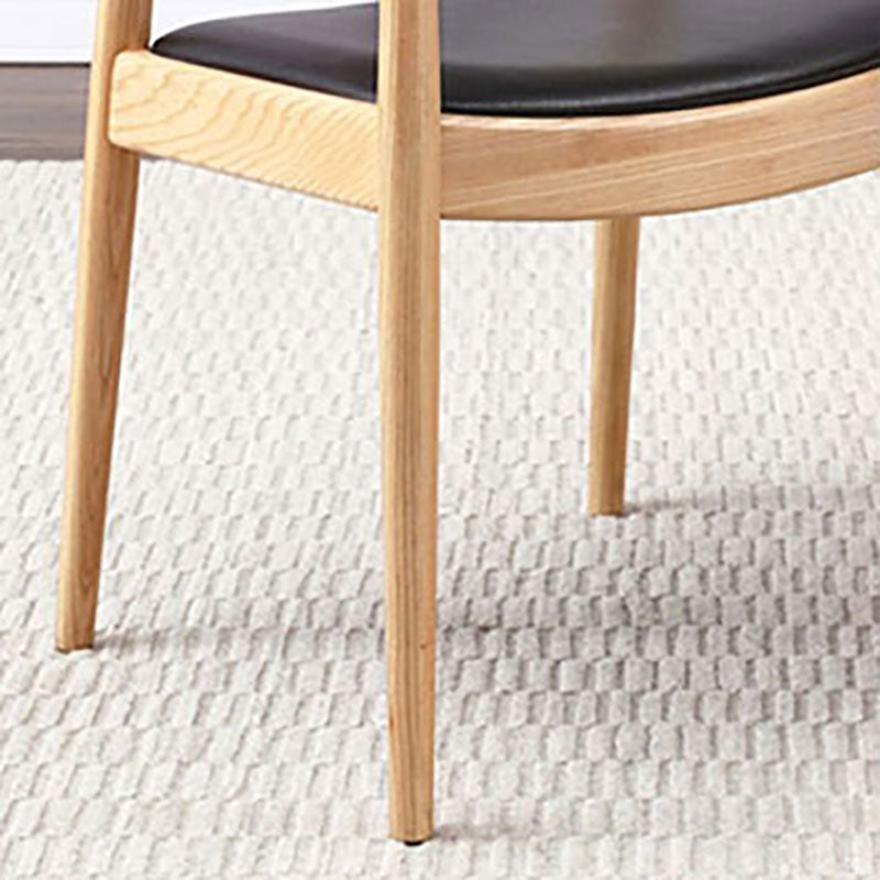 Chaise de salle à manger traditionnelle en bois massif, chaise latérale de salle à manger simple à dossier ouvert