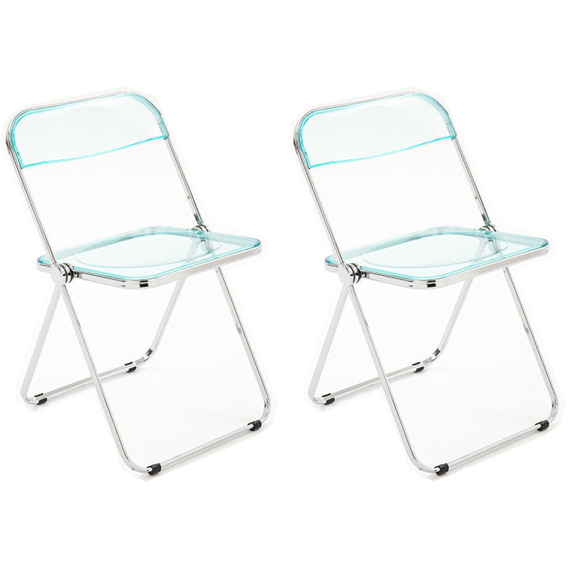Chaise latérale pliante ouverte en plastique de style industriel