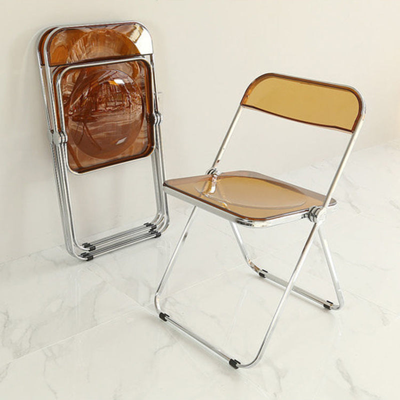Chaise latérale pliante ouverte en plastique de style industriel