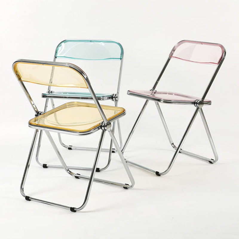 Chaise latérale pliante ouverte en plastique de style industriel