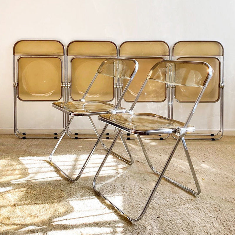 Chaise latérale pliante ouverte en plastique de style industriel