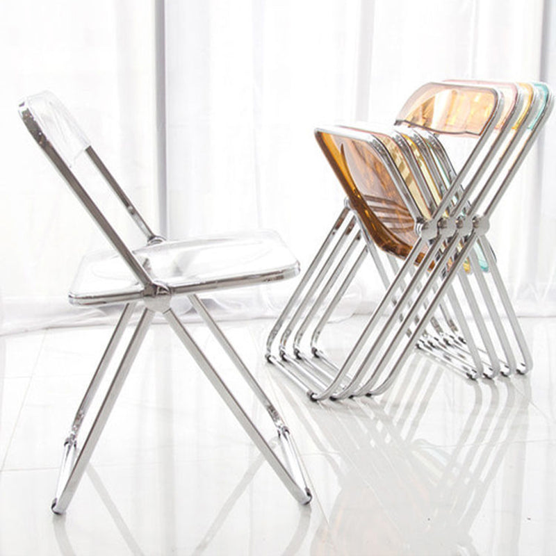 Chaise latérale pliante ouverte en plastique de style industriel