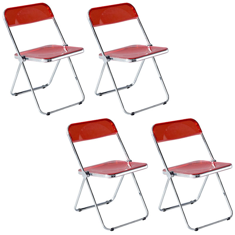 Chaise latérale pliante ouverte en plastique de style industriel
