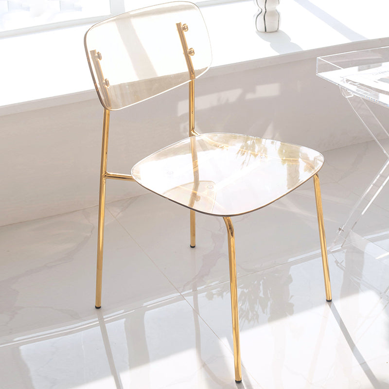 Chaises de salle à manger en métal de style nordique chaise sans bras en plastique pour restaurant