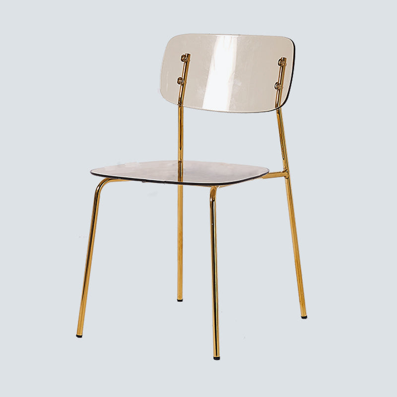 Chaises de salle à manger en métal de style nordique chaise sans bras en plastique pour restaurant