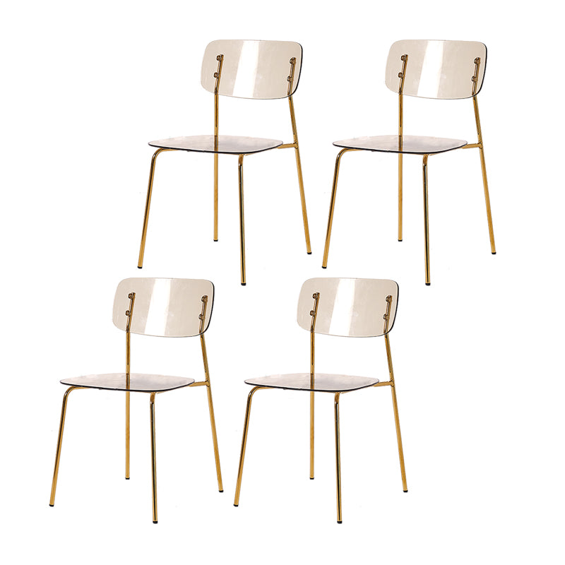 Chaises de salle à manger en métal de style nordique chaise sans bras en plastique pour restaurant