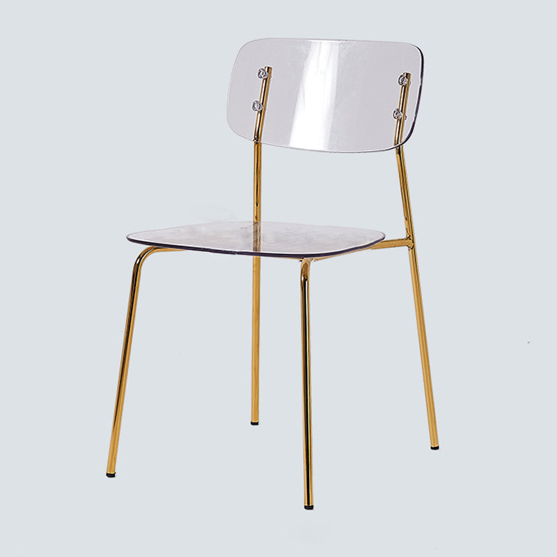 Chaises de salle à manger en métal de style nordique chaise sans bras en plastique pour restaurant