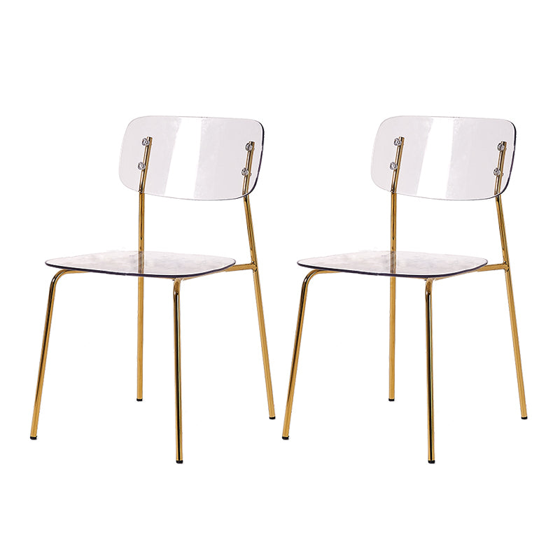 Chaises de salle à manger en métal de style nordique chaise sans bras en plastique pour restaurant