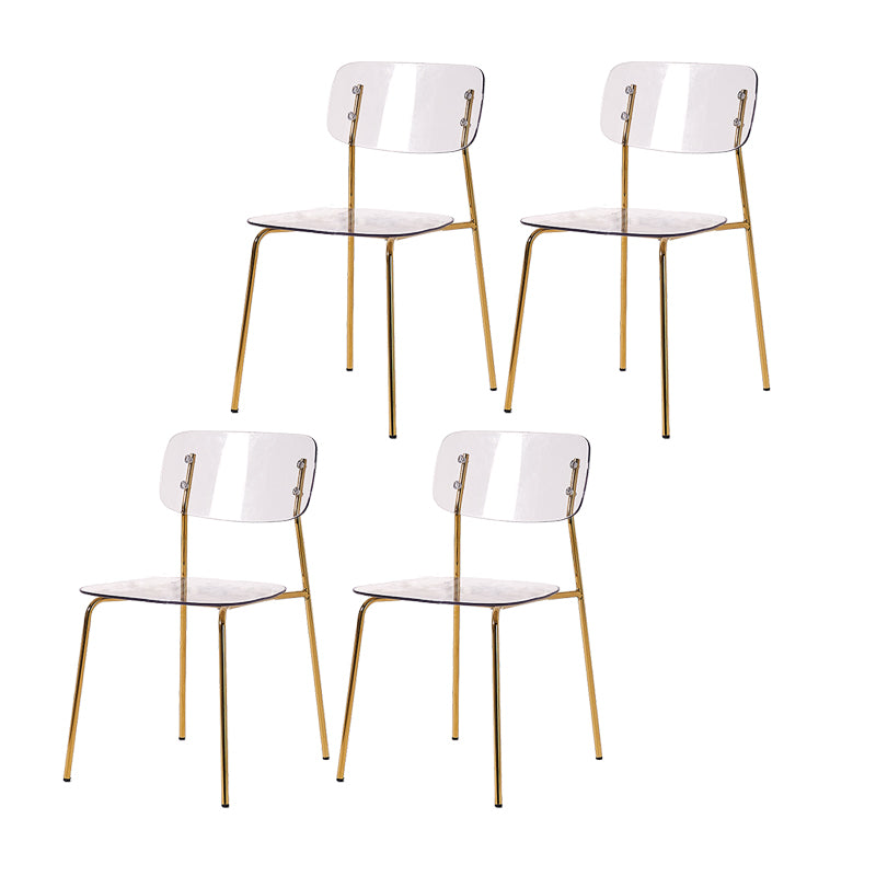 Chaises de salle à manger en métal de style nordique chaise sans bras en plastique pour restaurant
