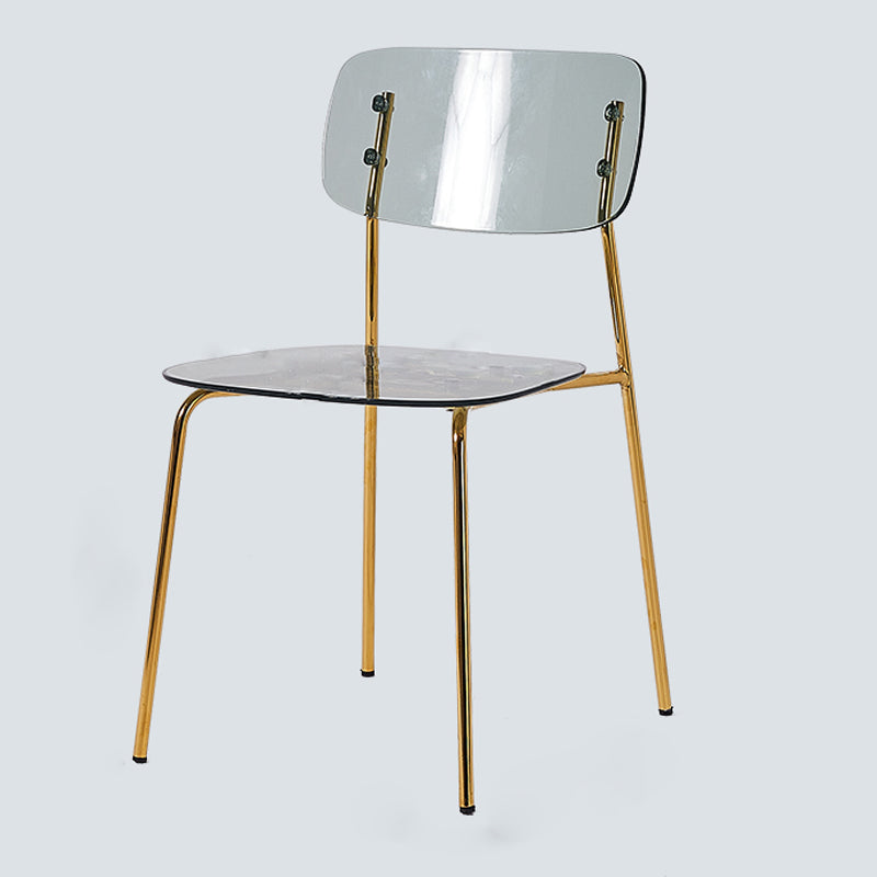 Chaises de salle à manger en métal de style nordique chaise sans bras en plastique pour restaurant