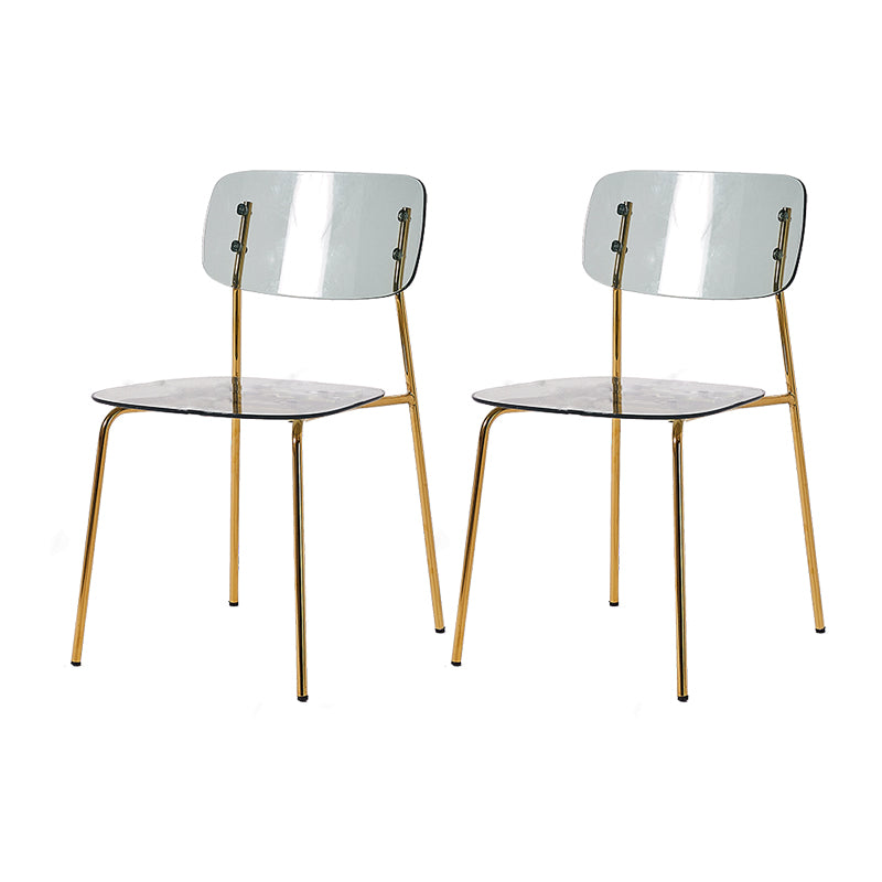 Chaises de salle à manger en métal de style nordique chaise sans bras en plastique pour restaurant