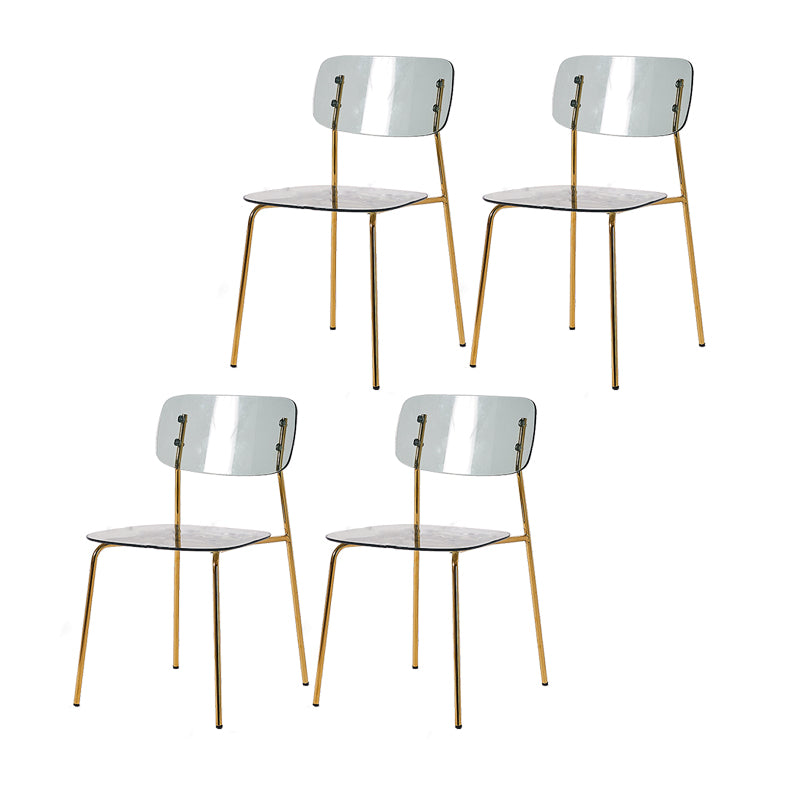 Chaises de salle à manger en métal de style nordique chaise sans bras en plastique pour restaurant