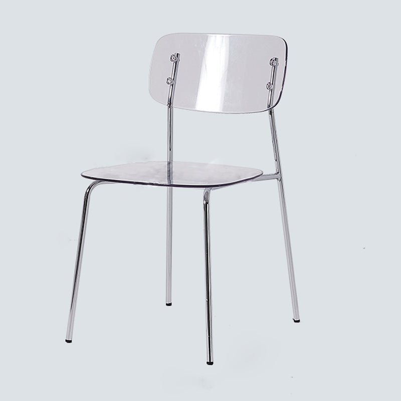 Chaises de salle à manger en métal de style nordique chaise sans bras en plastique pour restaurant