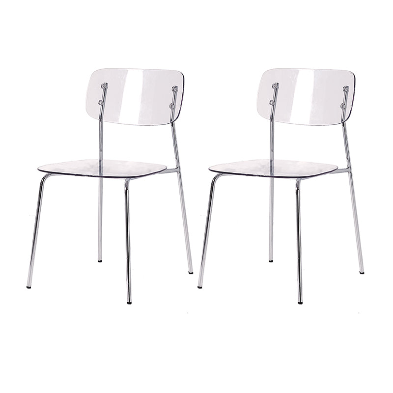Chaises de salle à manger en métal de style nordique chaise sans bras en plastique pour restaurant