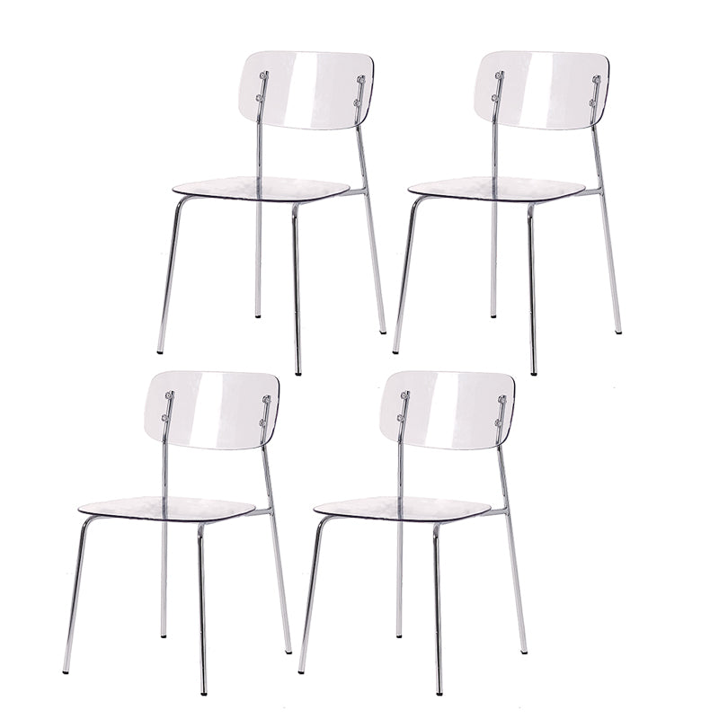 Chaises de salle à manger en métal de style nordique chaise sans bras en plastique pour restaurant