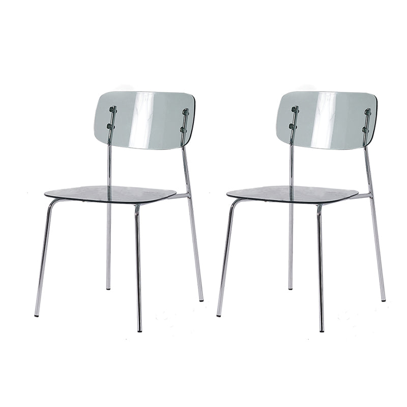 Chaises de salle à manger en métal de style nordique chaise sans bras en plastique pour restaurant