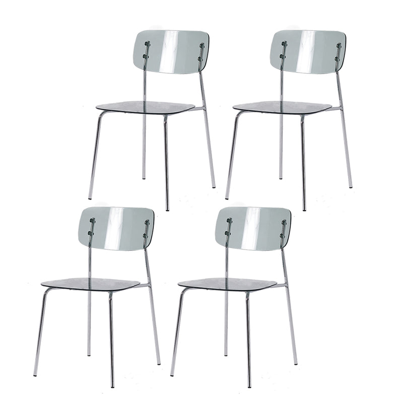 Chaises de salle à manger en métal de style nordique chaise sans bras en plastique pour restaurant