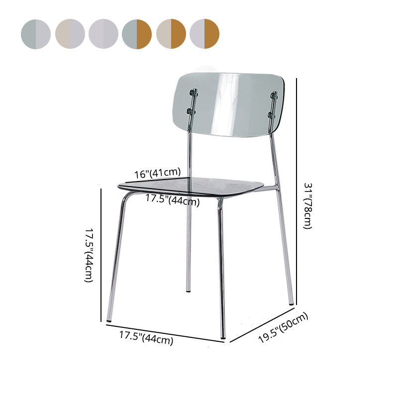 Chaises de salle à manger en métal de style nordique chaise sans bras en plastique pour restaurant