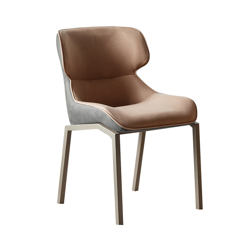 Fauteuils de salle à manger de style minimaliste Chaises Parsons à oreilles en similicuir (Ensemble de 2)
