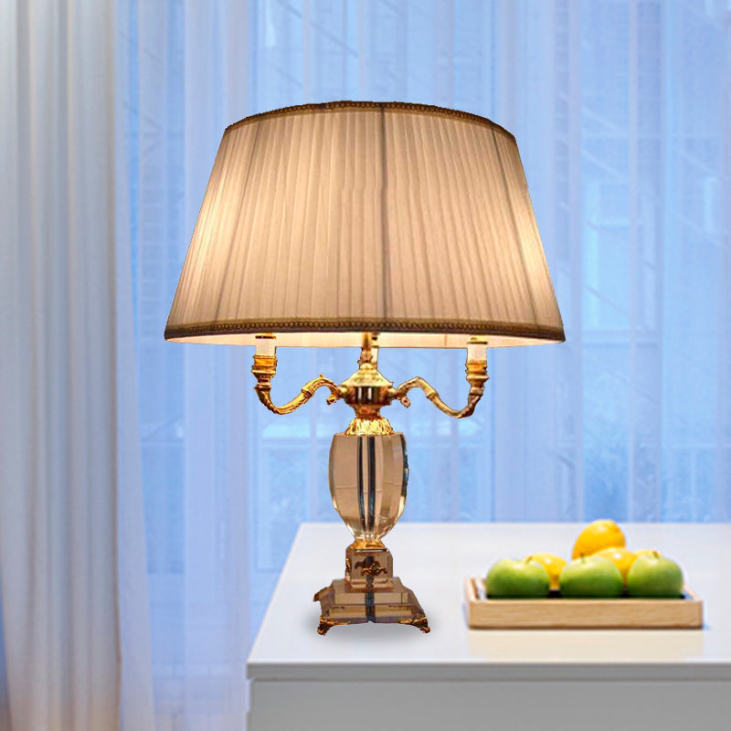 Bureau en forme d'urne contemporain Light Crystal Crystal 3 Heads Night Table Lampe en blanc