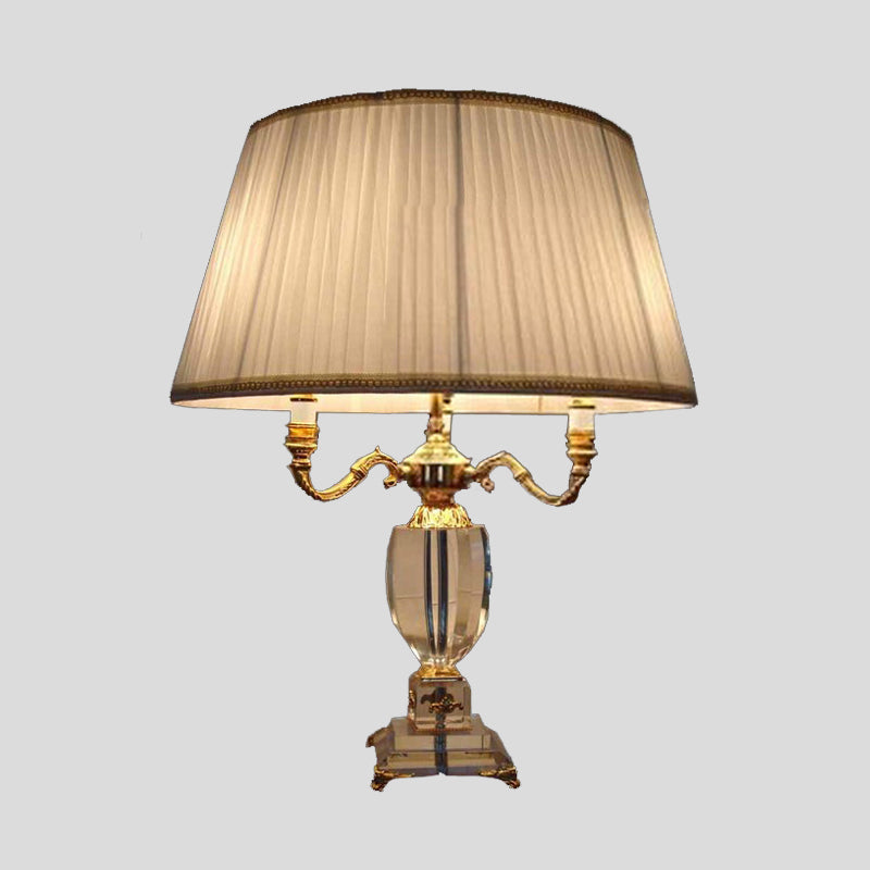 Bureau en forme d'urne contemporain Light Crystal Crystal 3 Heads Night Table Lampe en blanc