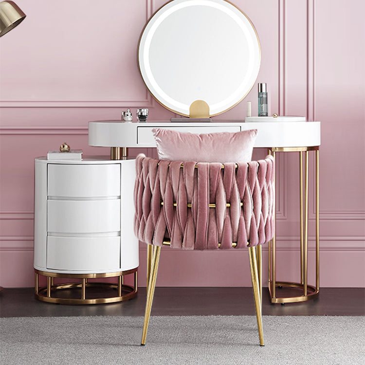 Minimalist Style Arm Chair Upholstered Barrel Back Single Dining Chair for Home Use