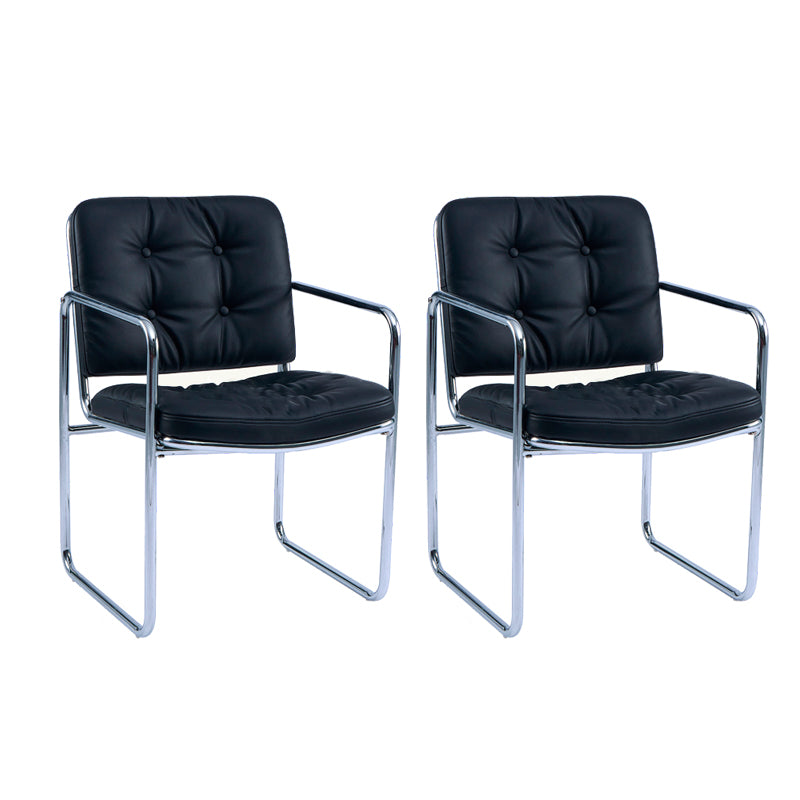Minimalist Style Upholstered Arm Dining Chairs Solid Back Dining Side Chairs