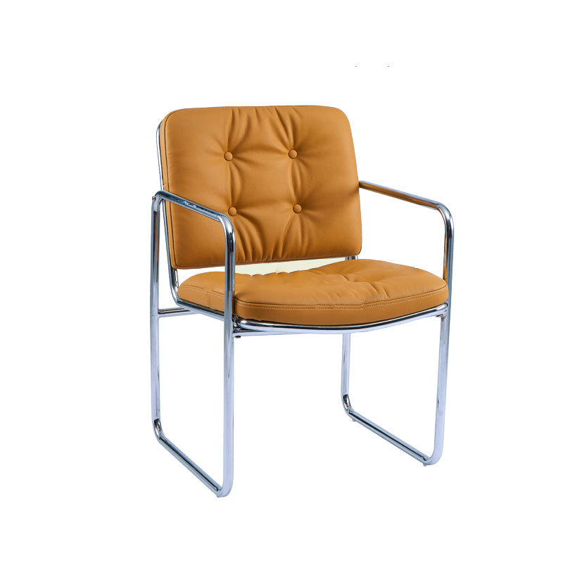 Minimalist Style Upholstered Arm Dining Chairs Solid Back Dining Side Chairs