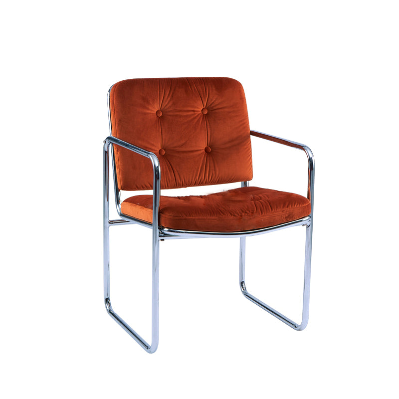 Minimalist Style Upholstered Arm Dining Chairs Solid Back Dining Side Chairs