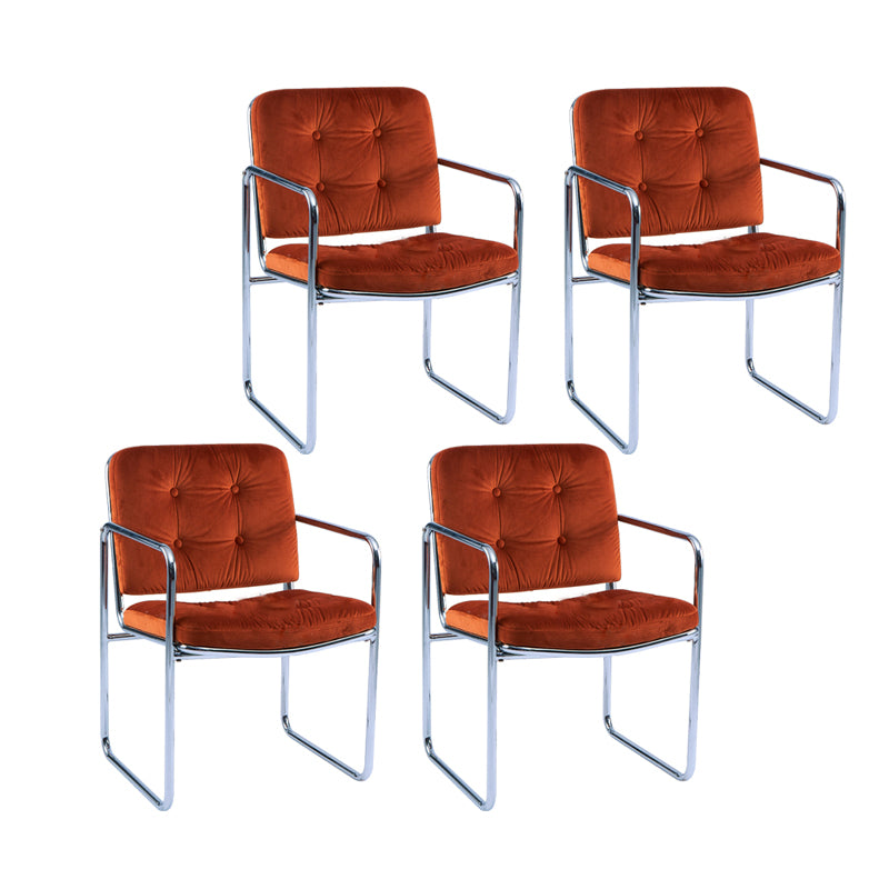 Minimalist Style Upholstered Arm Dining Chairs Solid Back Dining Side Chairs