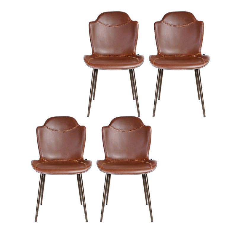 Chaises de bras de salle à manger en cuir moderne
