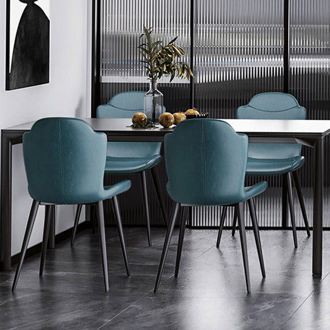 Chaises de bras de salle à manger en cuir moderne