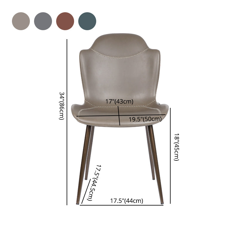 Chaises de bras de salle à manger en cuir moderne