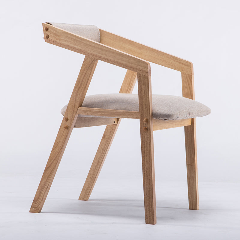 Chaise de salle à manger traditionnelle en bois massif, fauteuil de salle à manger unique en lin pour Restaurant