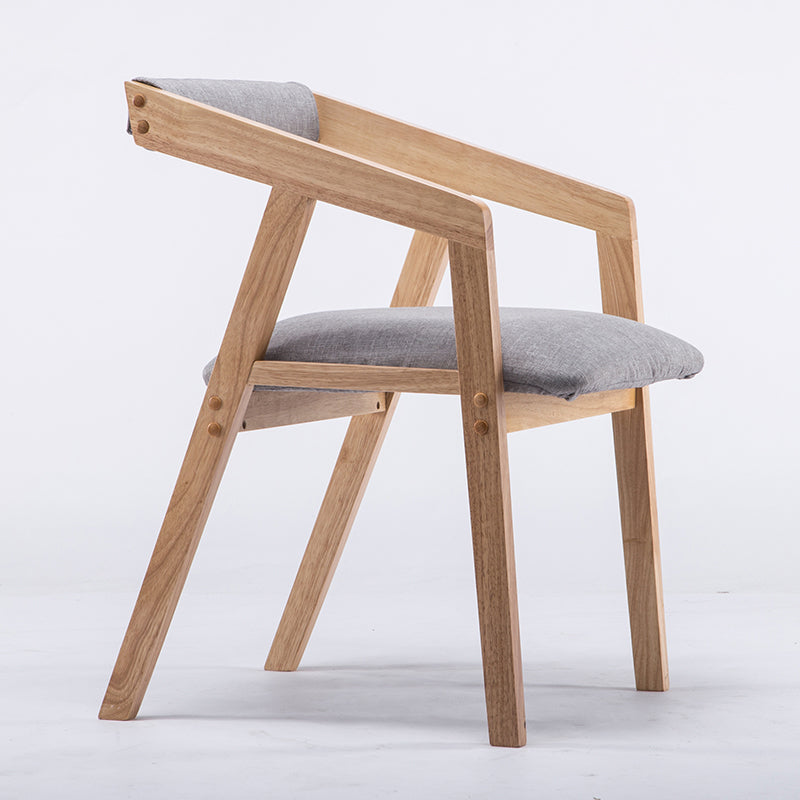 Chaise de salle à manger traditionnelle en bois massif, fauteuil de salle à manger unique en lin pour Restaurant