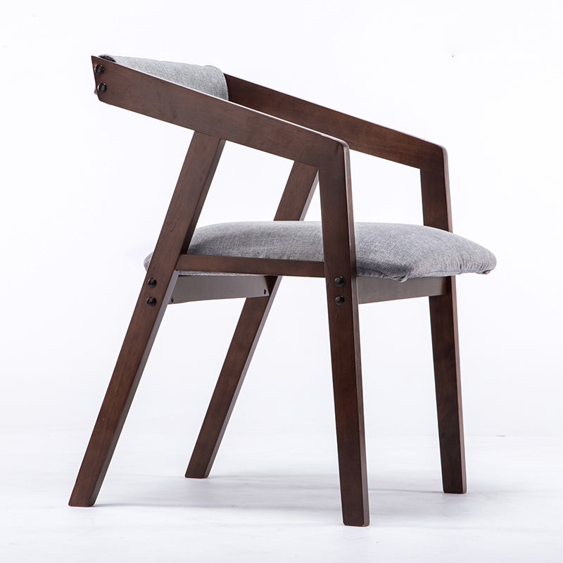 Chaise de salle à manger traditionnelle en bois massif, fauteuil de salle à manger unique en lin pour Restaurant